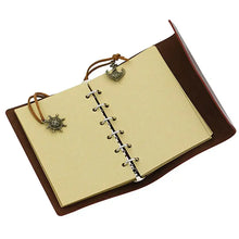 Load image into Gallery viewer, Anchor-Faux Leather Notebook open with nautical charms, showcasing elegant pages for capturing ideas and dreams.
