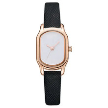 Load image into Gallery viewer, Oval Dial Retro Watch with vintage-inspired design and black strap, featuring a distinctive oval face and rose gold-tone casing.
