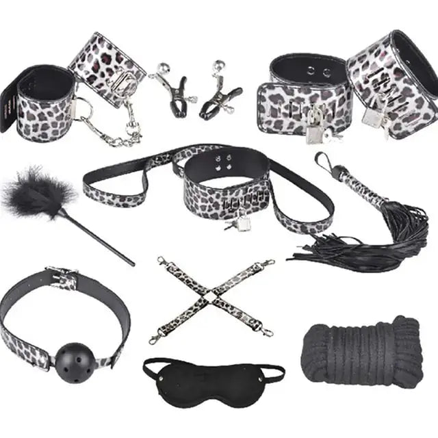 10 Pcs Leather Bondage Sets Sex Product - Vegan leather