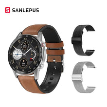 Load image into Gallery viewer, Business Smart Watch with premium design, brown leather band, and interchangeable straps for seamless iOS and Android connectivity.
