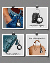 Cargar imagen en el visor de la galería, Genuine Leather AirTag Keychain – Protective Holder with Metal Ring
