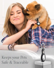 Cargar imagen en el visor de la galería, Genuine Leather AirTag Keychain – Protective Holder with Metal Ring
