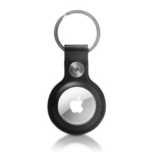 Cargar imagen en el visor de la galería, Genuine Leather AirTag Keychain – Protective Holder with Metal Ring
