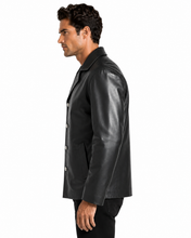 Cargar imagen en el visor de la galería, A man shown in profile wearing a black leather jacket against a plain white background.
