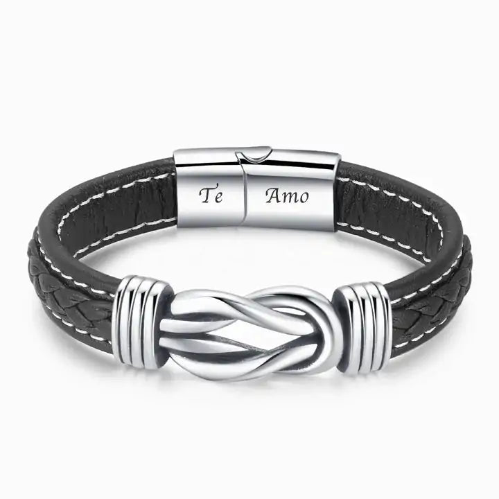 Fashion forward irregular graphic men's leather bracelet with bold graphics, perfect for adding a unique edge to your wardrobe.
