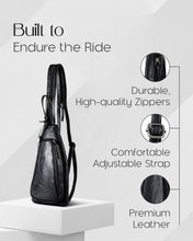 Cargar imagen en el visor de la galería, Genuine Leather Sling Bag – Crossbody, Hidden AirTag Pocket
