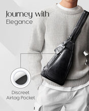 Cargar imagen en el visor de la galería, Genuine Leather Sling Bag – Crossbody, Hidden AirTag Pocket
