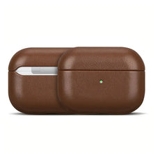 Load image into Gallery viewer, Brown genuine leather AirPods case, offering stylish protection with a snug fit for your AirPods. Durable and elegant design.
