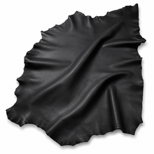 Cargar imagen en el visor de la galería, Black Reed Leather hide on a white background
