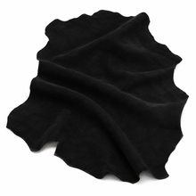 Cargar imagen en el visor de la galería, Black Reed soft Suede leather hides on a white background

