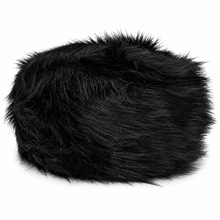 Charger l'image dans la galerie, Black furry  wrap cap on a white background
