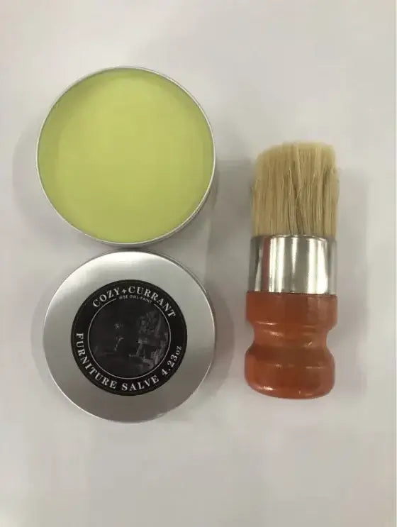 Leather Repair Paste Suit with brush, all-natural hemp oil and wax formula, fruity scent, for car leather seat care, 100ml jar.