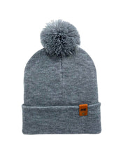Load image into Gallery viewer, CPP1 HAAKWEAR PomPom Beanie - Made in USA - Koala Gray with pom pom and classic knit design.
