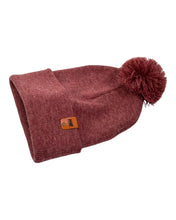 Load image into Gallery viewer, CPP1 HAAKWEAR PomPom Beanie - Made in USA - Rusty burgundy, stylish and warm winter accessory.
