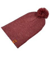 Load image into Gallery viewer, CPP1 HAAKWEAR PomPom Beanie - Made in USA - Rusty burgundy, stylish and warm, handcrafted accessory
