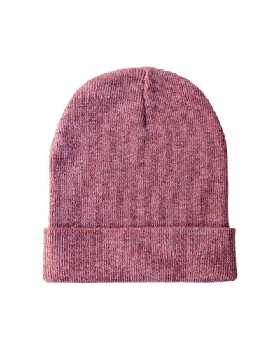 CS105 HAAKWEAR Traditional Silent Cuffed Beanie, Rusty Burgundy displayed on a white background