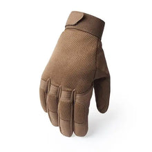 Load image into Gallery viewer, Brown OPZ Tactical Gloves showcasing reinforced fabric and durable design for military use, paintball, and outdoor adventures.
