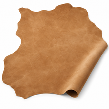 Cargar imagen en el visor de la galería, Camel Reed Suede leather hides on a white background
