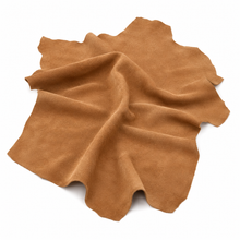 Cargar imagen en el visor de la galería, Camel Reed soft Suede leather hides on a white background
