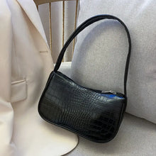Load image into Gallery viewer, Crocodile pattern PU leather women&#39;s shoulder bag for versatile occasions, featuring smooth zipper and refined design.
