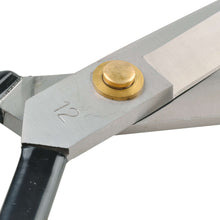 Load image into Gallery viewer, Close-up view of eZthings heavy duty 12-inch scissors, featuring ultra-sharp blades for cutting fabrics and crafts.
