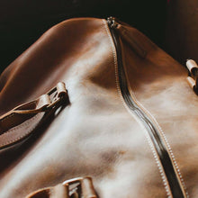 Load image into Gallery viewer, The Dagny Weekender | Large Leather Duffle Bag in full-grain leather with zipper
