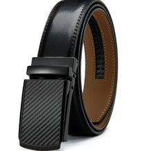 Load image into Gallery viewer, No Holes Cowhide Leather Belt with adjustable buckle, premium two-layer leather, perfect for casual or formal wear, durable design.
