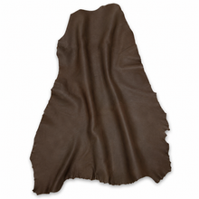 Cargar imagen en el visor de la galería, Dark Brown sheep leather hide on a white background
