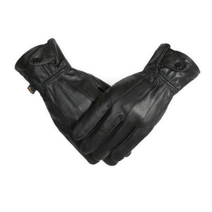 Reed Men's Genuine Leather Warm Lined Driving Gloves - Touchscreen Texting Compatible - Imported, Black / Large