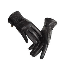Load image into Gallery viewer, Reed Women&#39;s Genuine Leather Warm Lined Driving Gloves, ideal for cold weather and everyday use. Luxury black sheepskin gloves.
