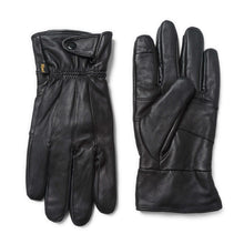 Load image into Gallery viewer, Reed Men&#39;s leather driving gloves, touchscreen compatible, warm lined for cold weather, shown front and back view.
