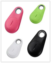 Load image into Gallery viewer, Colorful eThings Smart Mini GPS Trackers for tracking valuables, pets, and loved ones shown in pink, green, white, and black.
