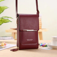 Load image into Gallery viewer, Chic 2-in-1 leather bag in burgundy, versatile handbag to crossbody design, premium quality for stylish and durable use.
