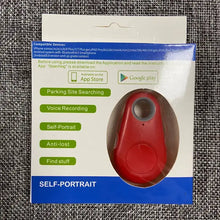 Load image into Gallery viewer, Red smart mini GPS tracker with packaging, offering features like parking site searching, voice recording, and anti-lost functions.
