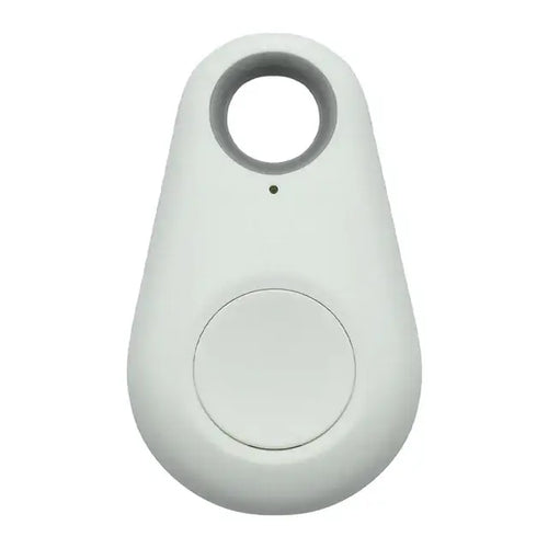 eThings Smart Bluetooth GPS Tracker in white, featuring a compact design for seamless pet tracking, compatible with iOS and Android devices.