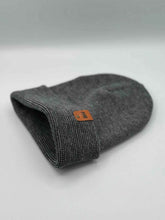 Charger l&#39;image dans la galerie, HAAKWEAR Classic Fusion Cuffed Beanie - Gray / Denim, Made in USA, modern design beanie for men, women, and teens.

