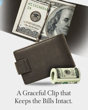 Charger l'image dans la galerie, Leather Bifold Wallet – Removable Money Clip, Snap Closure
