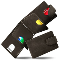 Charger l'image dans la galerie, Leather Bifold Wallet – Removable Money Clip, Snap Closure
