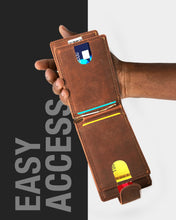 Charger l'image dans la galerie, Leather Bifold Wallet – Removable Money Clip, Snap Closure
