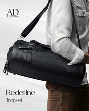 Charger l'image dans la galerie, Genuine Leather Travel Duffel Bag – Shoe Compartment, Hidden AirTag Pocket
