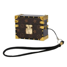 Cargar imagen en el visor de la galería, Luxurious brown leather AirPods Pro case with strap, featuring a stylish design and durable protection, perfect for daily carry.
