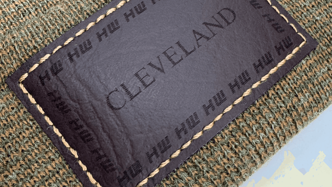 Haakwear Cleveland H Stitch Cuffed Beanie - Made in USA Hats (Limited Edition) - Brown / Green Fusion with leather patch