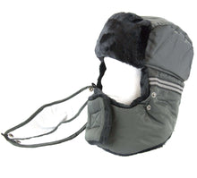 Load image into Gallery viewer, Dab Unisex Faux Fur Winter Trooper Hat with Removable Face Mask and Chin Strap, Grey, One Size Fits Most

