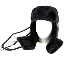Load image into Gallery viewer, Unisex faux fur trooper hat with removable face mask and chin strap, ideal for winter cold protection.
