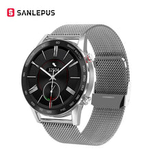 Load image into Gallery viewer, Business Smart Watch with mesh band, black dial, compatible with iOS and Android, featuring modern design and advanced features.
