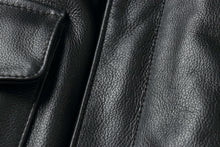 Load image into Gallery viewer, Close-up of REED Men&#39;s Premium Leather Aviator Bomber Jacket showcasing its soft, durable imported leather texture and stitching.
