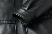 Load image into Gallery viewer, 34&#39;&#39; Raglan Reed Classic Men&#39;s Car Coat in Imported Lamb with Zip-Out Lining, featuring soft leather and executive style.
