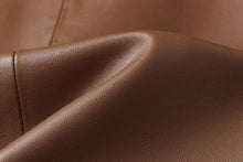 Load image into Gallery viewer, Close-up of soft brown lambskin leather texture for REED Men&#39;s Premium Blazer.
