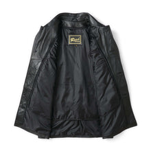 Load image into Gallery viewer, REED Men&#39;s Black Lambskin Leather Jacket with Four Button Closure and Zip-Out Lining, Interior View
