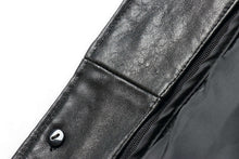 Load image into Gallery viewer, Close-up of REED EST. 1950 men&#39;s lambskin leather jacket showing texture and button detail, emphasizing premium quality craftsmanship.
